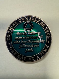 Founders Blue Glitter Triplate 1 Year Medallion